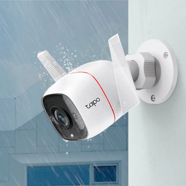 TP-link IP kamera Wi-Fi do monitoringu zewnętrznego Tapo C310, Full HD, Wifi 2.4 GHz, biała, 3MP, tryb nocny, alarm, detekcja ruch
