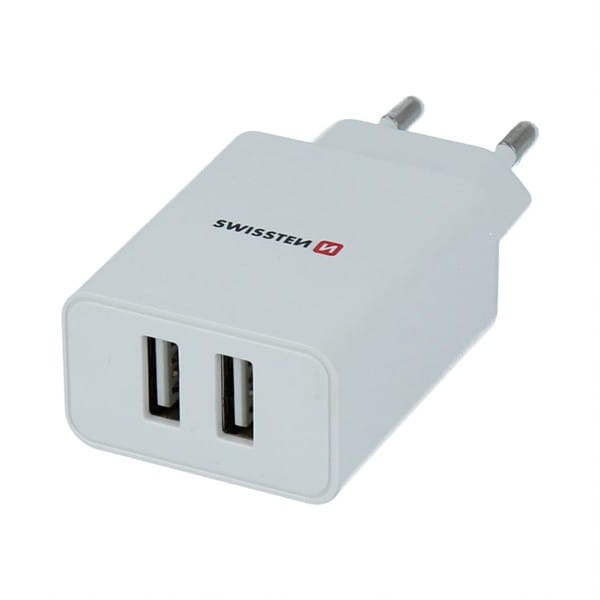 SWISSTEN Zasilacz / sieciowy adapter 10W, 2-portowy, USB-A, kabel Lightning Mfi, Smart IC
