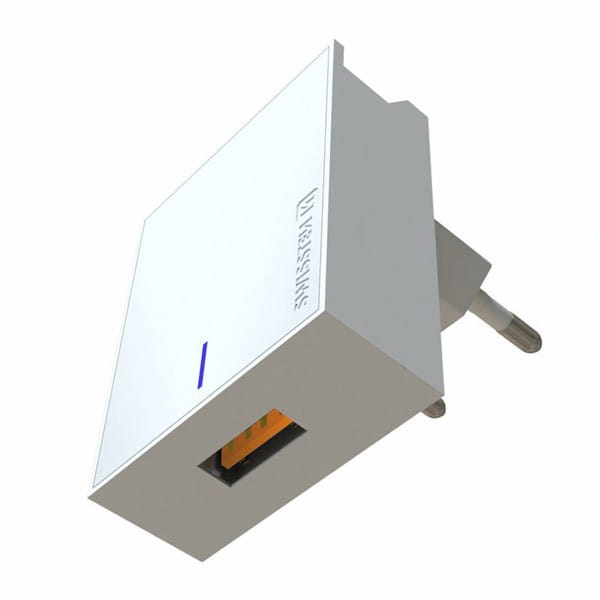 SWISSTEN Zasilacz / sieciowy adapter 22,5W, 1 port, USB-A, Huawei Supercharge, stojak na telefon