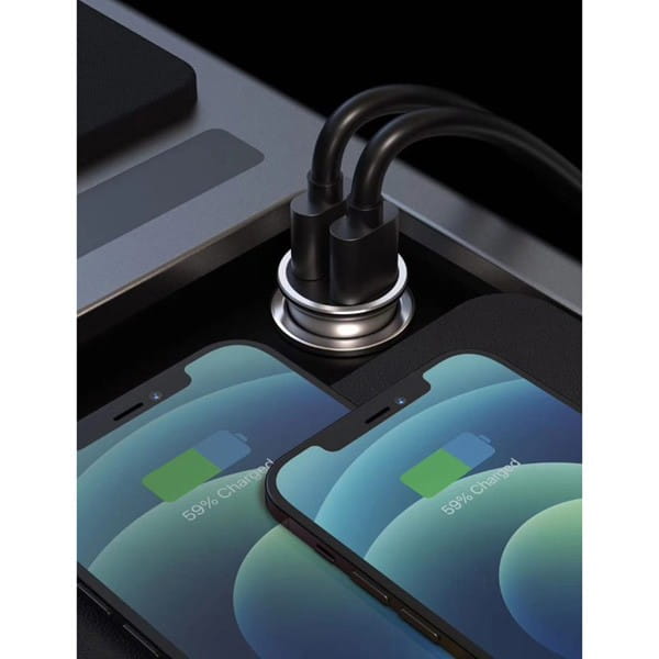 Ładowarka samochodowa SWISSTEN 36W, 2-portowy, USB-C, USB-A
