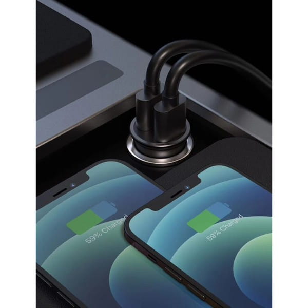 Ładowarka samochodowa SWISSTEN 35W, 2-portowy, USB-C, USB-A, kabel USB-C, Samsung Super fast charging