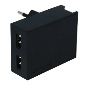 SWISSTEN Zasilacz / sieciowy adapter 15W, 2-portowy, USB-A, kabel Lightning Mfi, Smart IC, stojak na telefon