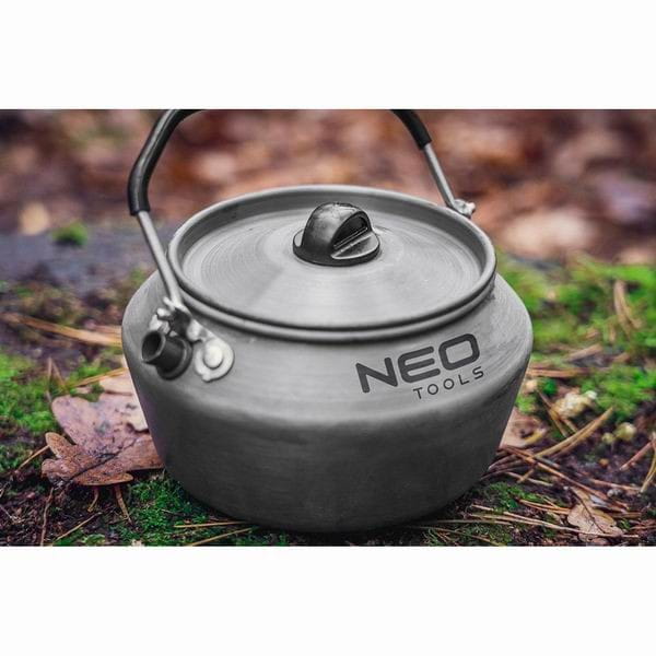 Czajnik turystyczny szara, 0.8l, pokrywa, siatka do przenoszenia,, Neo Tools