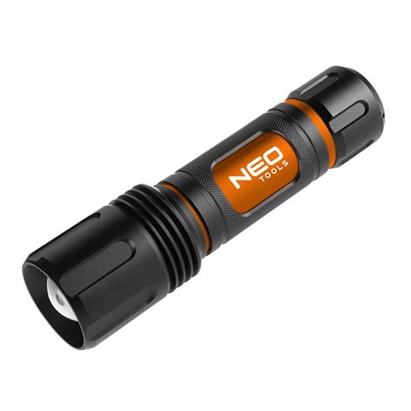Latarka LED, 6xAA, aluminium, czarna