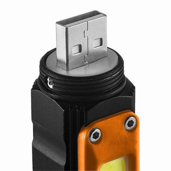 Latarka akumulatorowa, 1xxLED, 1x2000 mAh, czarna, IP20, 5 funkcji, moc 3 W