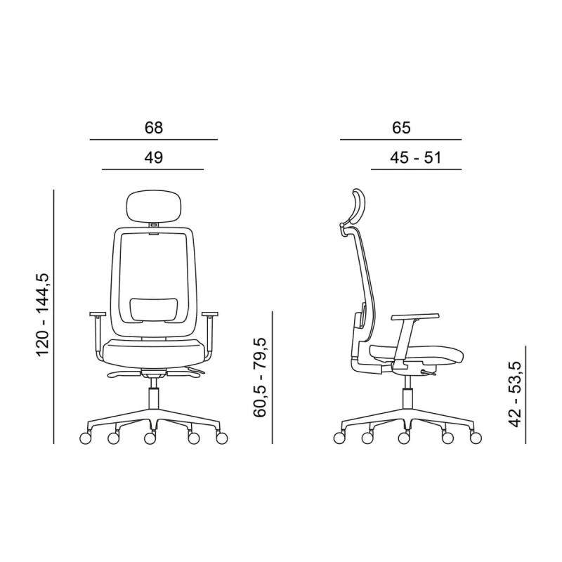 Powerton Ergonomiczny fotel biurowy Lucie, Pomarańczowy