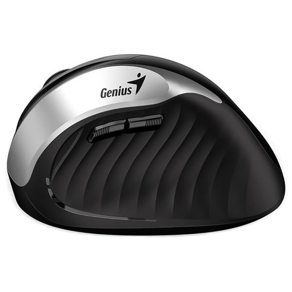 Genius Mysz Ergo 8250S, 1600DPI, 2.4 [GHz], optyczna, 6kl., bezprzewodowa, czarno-srebrna, 1 szt AA