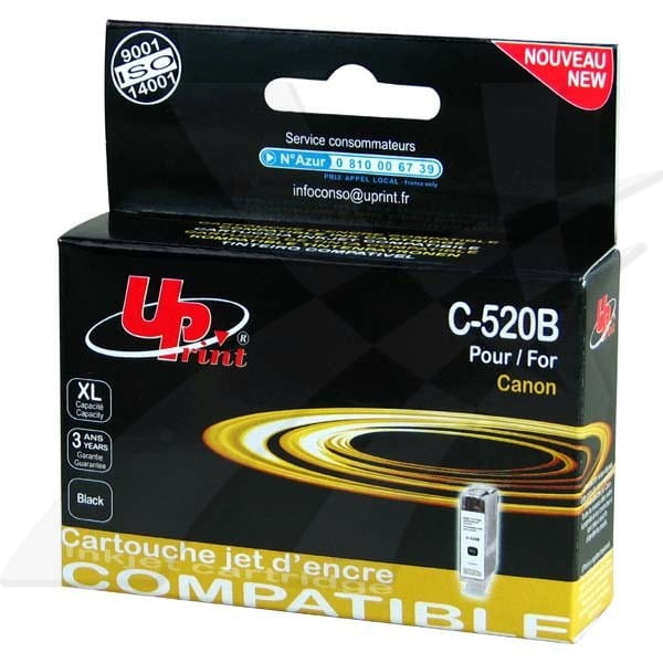 UPrint kompatybilny ink / tusz z PGI520BK, black, 20ml, C-520B, z chipem, dla Canon iP3600, 4600, MP620, 630, 980