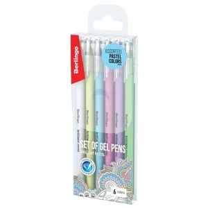 Berlingo, roller żelowy, color, 6szt, 0.8mm, Brilliant Pastel