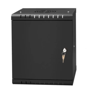 Szafa wisząca ECO-Line Rack 10", 6U/300mm  - czarny, drzwi metalowe Netrack