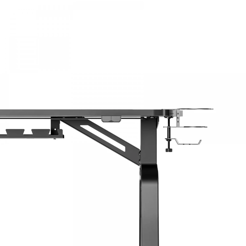 ULTRADESK Biurko dla gracza BOOSTER, 136x70,5 cm, 75 cm, podświetlenie RGB, uchwyt na słuchawki i napój