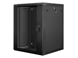 Szafa instalacyjna wisząca 19" 15U 600x600 czarna Lanberg (flat pack) - USZ OPAK