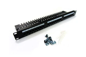 Patch panel DIGITUS 19" 24x RJ45 UTP kat. 5e z tacką - PO TEST