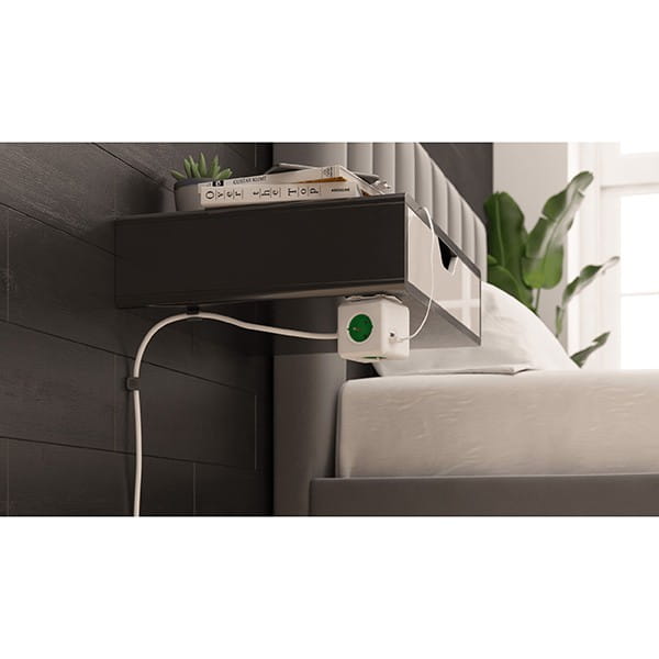 Listwa zasilająca 250V, CEE7 (widelec) - POWERCUBE, 1.5m, ORIGINAL USB, zielona, POWERCUBE, 4 gniazdka + 2 porty USB