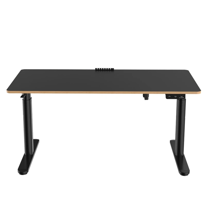 Biurko dla dzieci, elektycznie regulowany, czarna płyta, 120X60 cm, 55-81 cm, PULSAR, uchwyt na słuchawki, klips na kable, ULTRADE