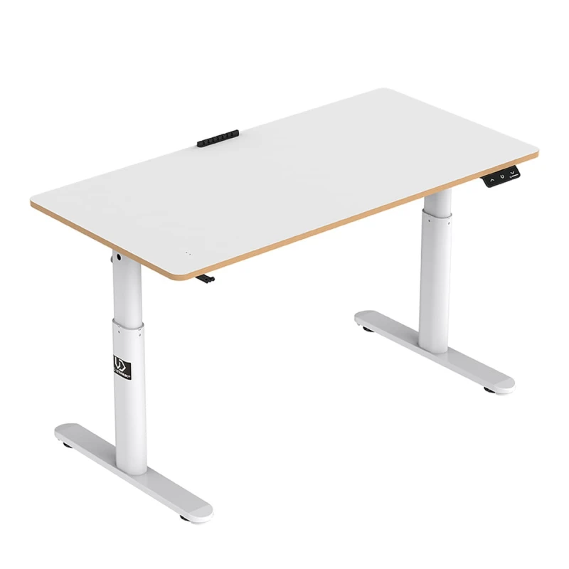 Biurko dla dzieci, elektycznie regulowany, Blat biały, 120X60 cm, 55-81 cm, PULSAR, uchwyt na słuchawki, klips na kable, ULTRADESK