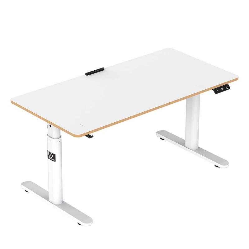 Biurko dla dzieci, elektycznie regulowany, Blat biały, 120X60 cm, 55-81 cm, PULSAR, uchwyt na słuchawki, klips na kable, ULTRADESK