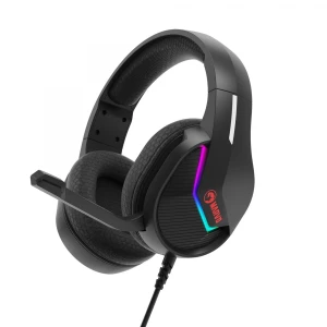 Marvo H8618, słuchawki z mikrofonem, przewodowaczarna, 2.0, podświetlane, USB