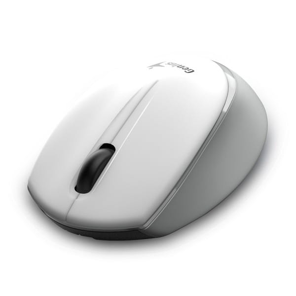 Genius Mysz NX-7009, 1200DPI, 2.4 [GHz], optyczna, 3kl., bezprzewodowa, biało-szary, 1 szt AA, Blue-Eye sensor, symetryczna