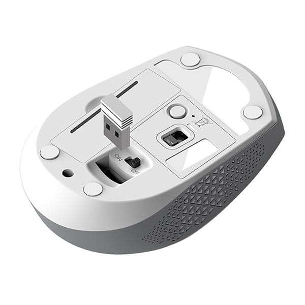 Genius Mysz NX-8000S BT, 1200DPI, Bluetooth a 2,4GHz, optyczna, 3kl., bezprzewodowa, biało-szary, Blue-Eye sensor, symetryczna