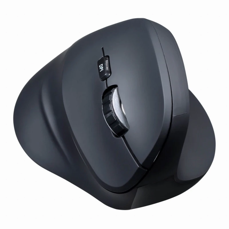 Powerton Mysz SHARK, 1600DPI, 2.4 [GHz], optyczna, 6kl., bezprzewodowa, czarna, 1 szt AA, ergonomiczna, wertykalna