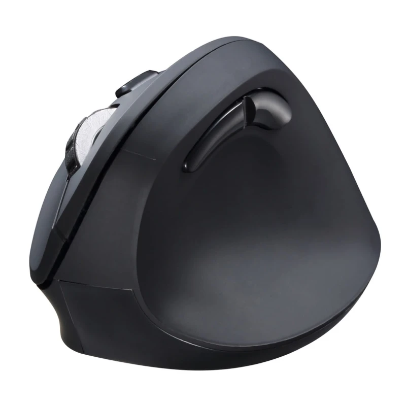 Powerton Mysz SHARK, 1600DPI, 2.4 [GHz], optyczna, 6kl., bezprzewodowa, czarna, 1 szt AA, ergonomiczna, wertykalna