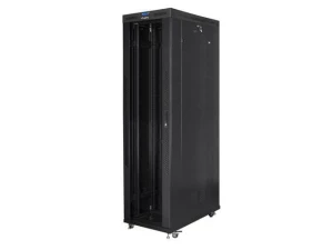 Szafa instalacyjna Rack stojąca 19" 47U 800x1200 czarna drzwi szklane LCD Lanberg (flat pack)