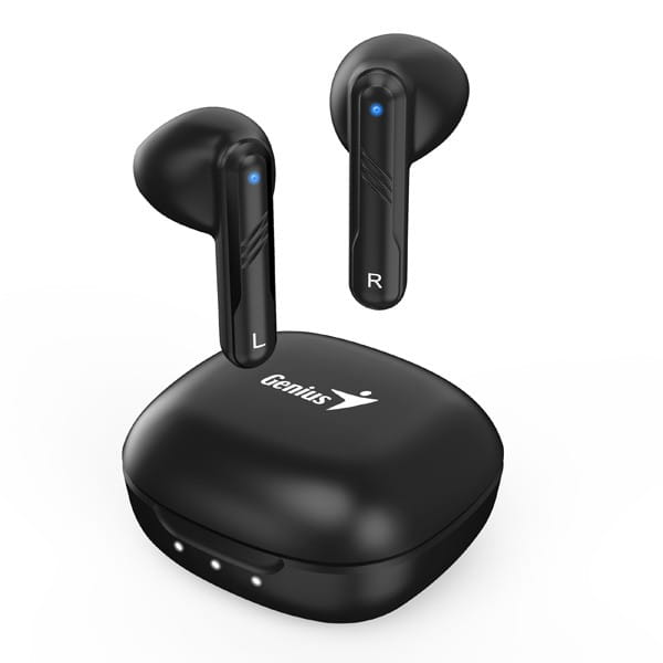 Genius HS-M905BT, mikrofon, zmiana utworu, czarna, 2.0, etui z ładowarką, sport typ USB-C