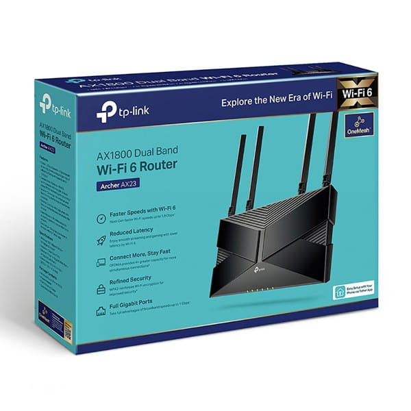 TP-LINK router Archer AX23 2.4GHz i 5GHz, extender/ wzmacniacz, access point, IPv6, 1201Mbps, zewnętrzna anténa, 802.11ax, Kontrol