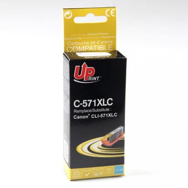 UPrint kompatybilny ink / tusz z CLI571C XL, cyan, 800s, 11ml, C-571XLC, high capacity, dla Canon PIXMA MG5750, MG5751, MG5752, MG