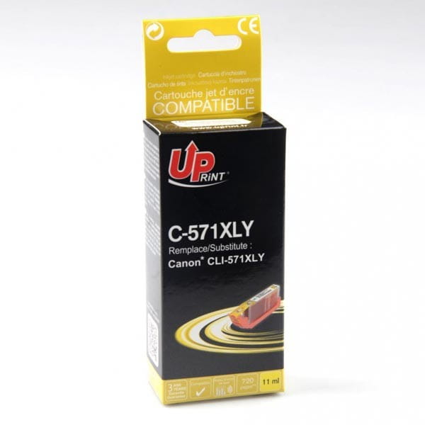 UPrint kompatybilny ink / tusz z CLI571Y XL, yellow, 800s, 11ml, C-571XLY, high capacity, dla Canon PIXMA MG5750, MG5751, MG5752,