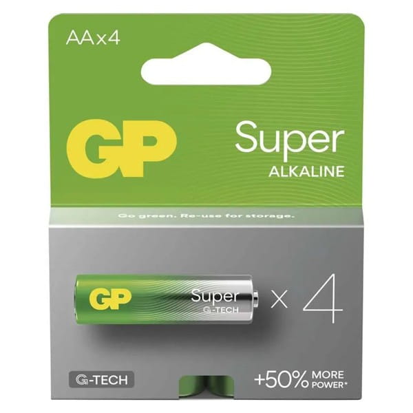 Bateria alkaliczna, AA, 1.5V, GP, blistr, 4-pack, SUPER