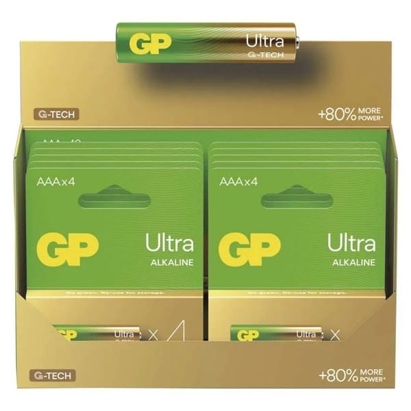 Bateria alkaliczna, AAA, 1.5V, GP, blistr, 4-pack, ULTRA