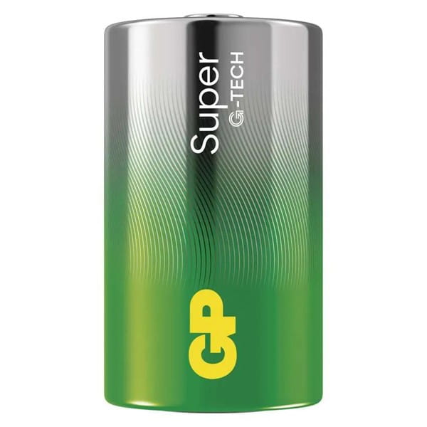Bateria alkaliczna, LR20, 1.5V, GP, Folia, 2-pack, SUPER, ogniwo format D