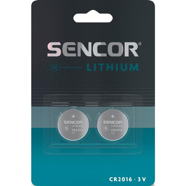 Bateria litowe, CR2016, 3V, Sencor, blistr, 2-pack