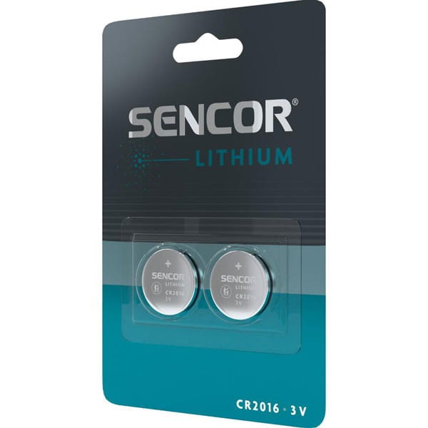 Bateria litowe, CR2016, 3V, Sencor, blistr, 2-pack