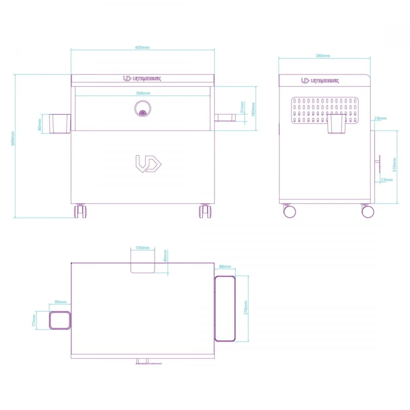 Ultradesk CRATE szafka uniwersalna, czarna
