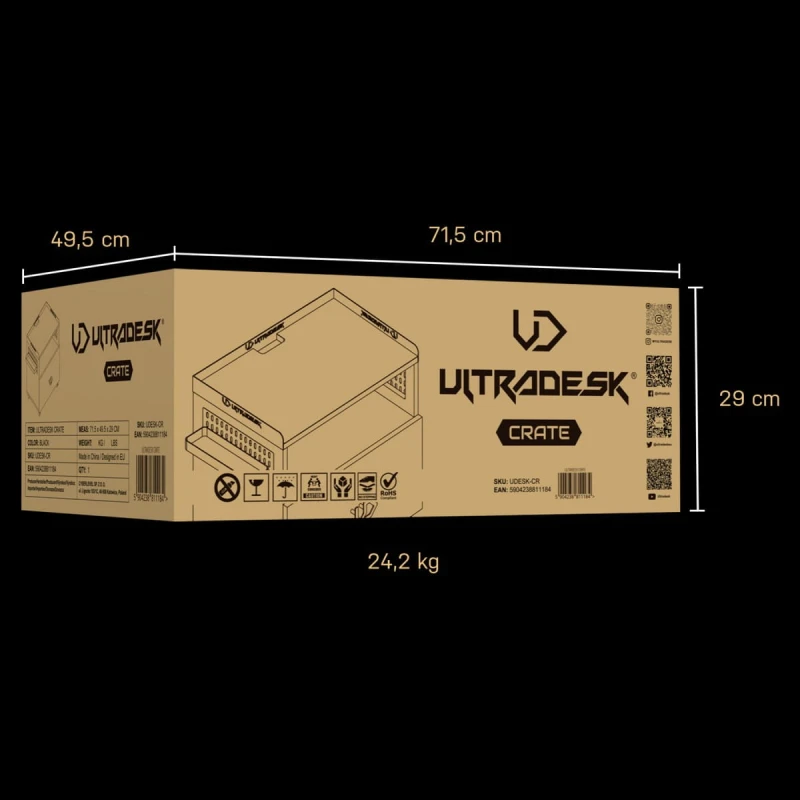 Ultradesk CRATE szafka uniwersalna, czarna