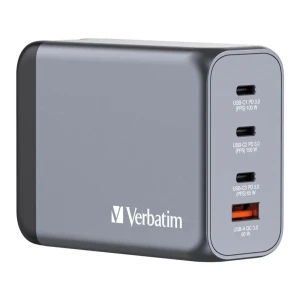 Ładowarka sieciowa Verbatim GaN GNC-200 3xUSB-C PD (2x100W+65W) 1xUSB-A QC 3.0