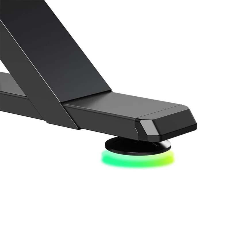 ULTRADESK Biurko dla gracza IRON, 132,5x60,5 cm, 71-81  cm, elektycznie regulowany, podświetlenie RGB