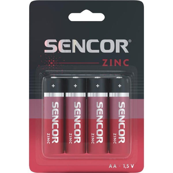 Bateria cynkowo-węglowa, AA, 1.5V, Sencor, blistr, 4-pack