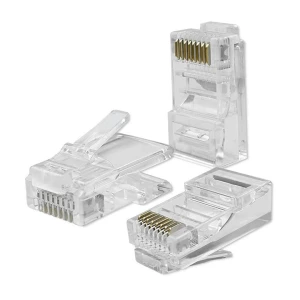 Wtyk QOLTEC przelotowy złącze RJ45 | CAT5e | UTP | Pass Through | Pozłacane styki | 10 sztuk