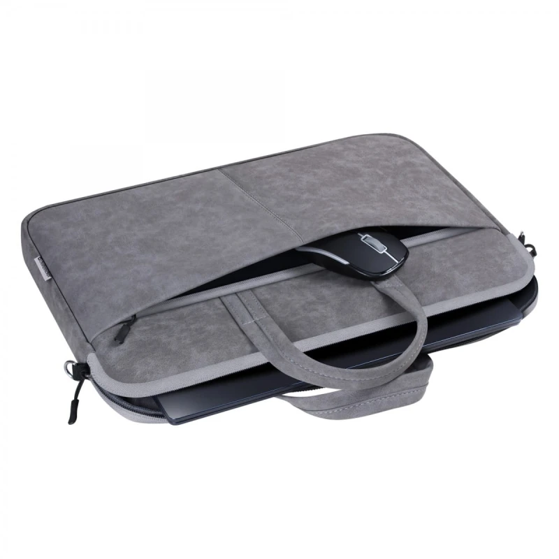 Torba na  notebook 15,6", SOLID, szara, imitacja skóry, Defender