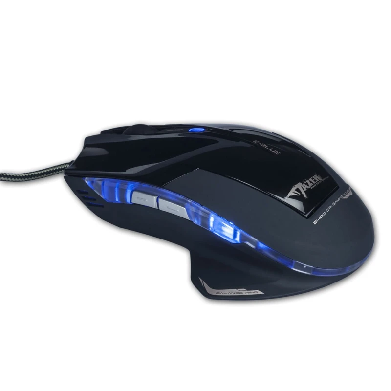 E-Blue Mysz Mazer R, 2400DPI, optyczna, 6kl., 1 scroll, przewodowa USB, czarna, do gry