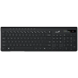 Genius Slimstar 7230 Copilot, klawiatura AA, CZ/SK, multimedialny, slim rodzaj bezprzewodowa, czarna
