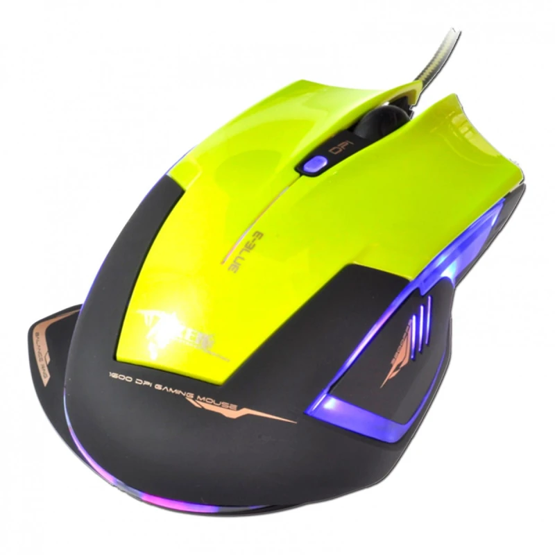 E-Blue Mysz Mazer R, 2400DPI, optyczna, 6kl., 1 scroll, przewodowa USB, zielona, do gry
