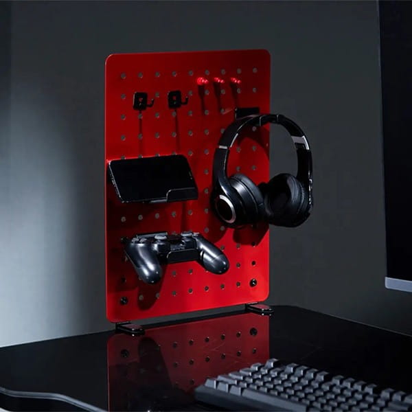 Powerton Pegboard zacisk do montażu pod biurkiem, czerwony, do gry