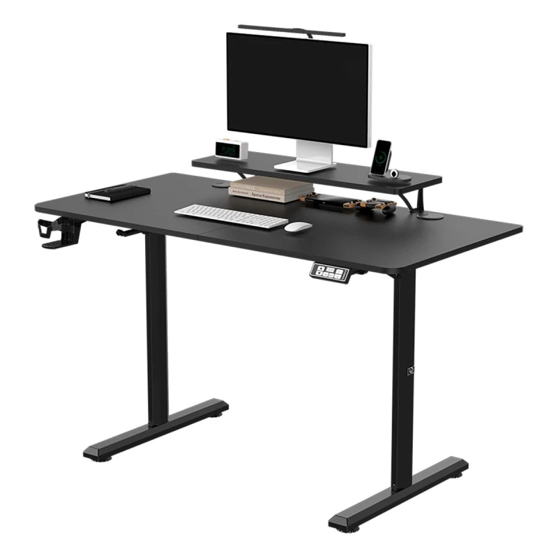Biurko, elektycznie regulowany, 120X60 cm, 72-117 cm, HIGHLANDER BLACK, czarny, ULTRADESK