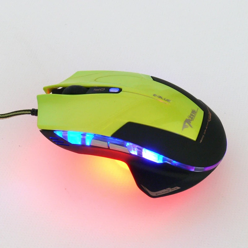 E-Blue Mysz Mazer R, 2400DPI, optyczna, 6kl., 1 scroll, przewodowa USB, zielona, do gry