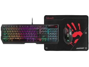 Zestaw klawiatura + mysz + podkładka A4Tech Bloody B1700 USB czarny